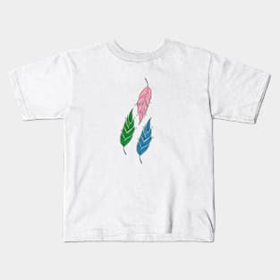 Three colorful feathers. Kids T-Shirt